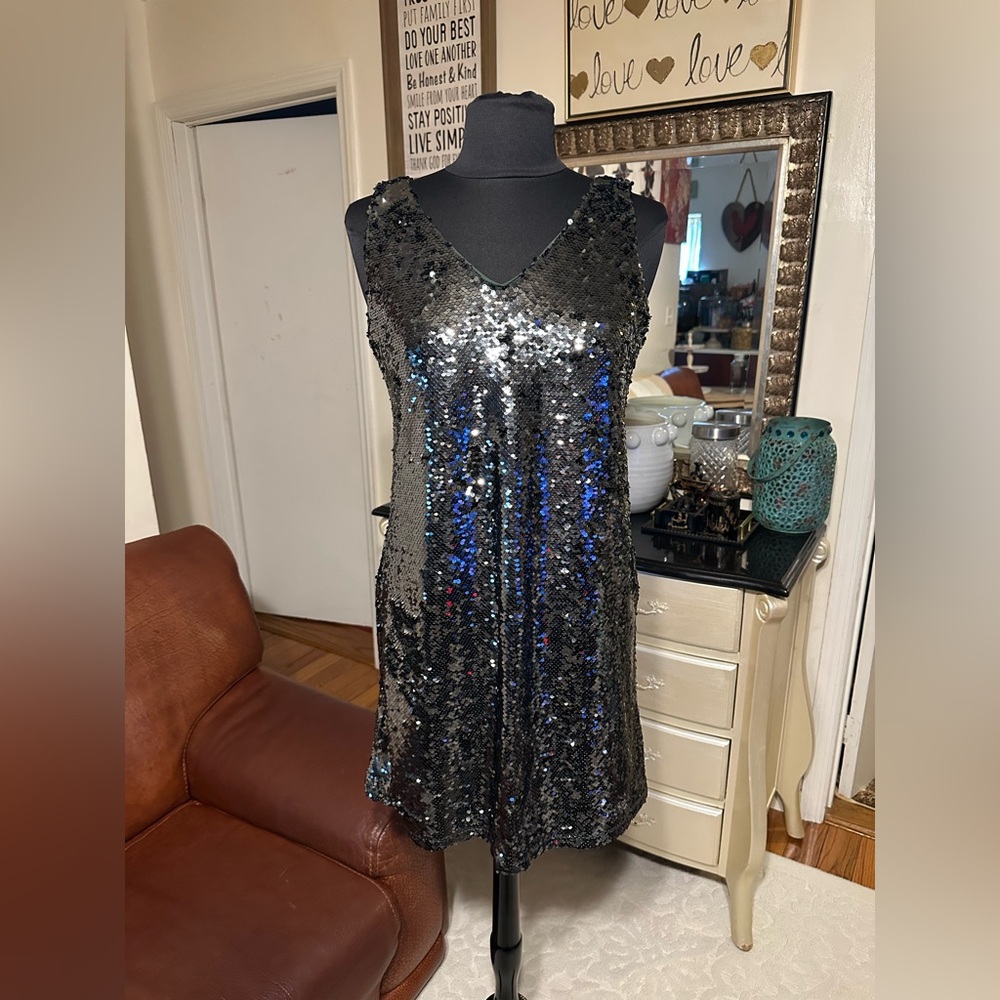 NWT ANNE TAYLOR BEAUTIFUL SEQUINS OLIVE GREEN MIDI CASUAL,HOLIDAY,DRESS …